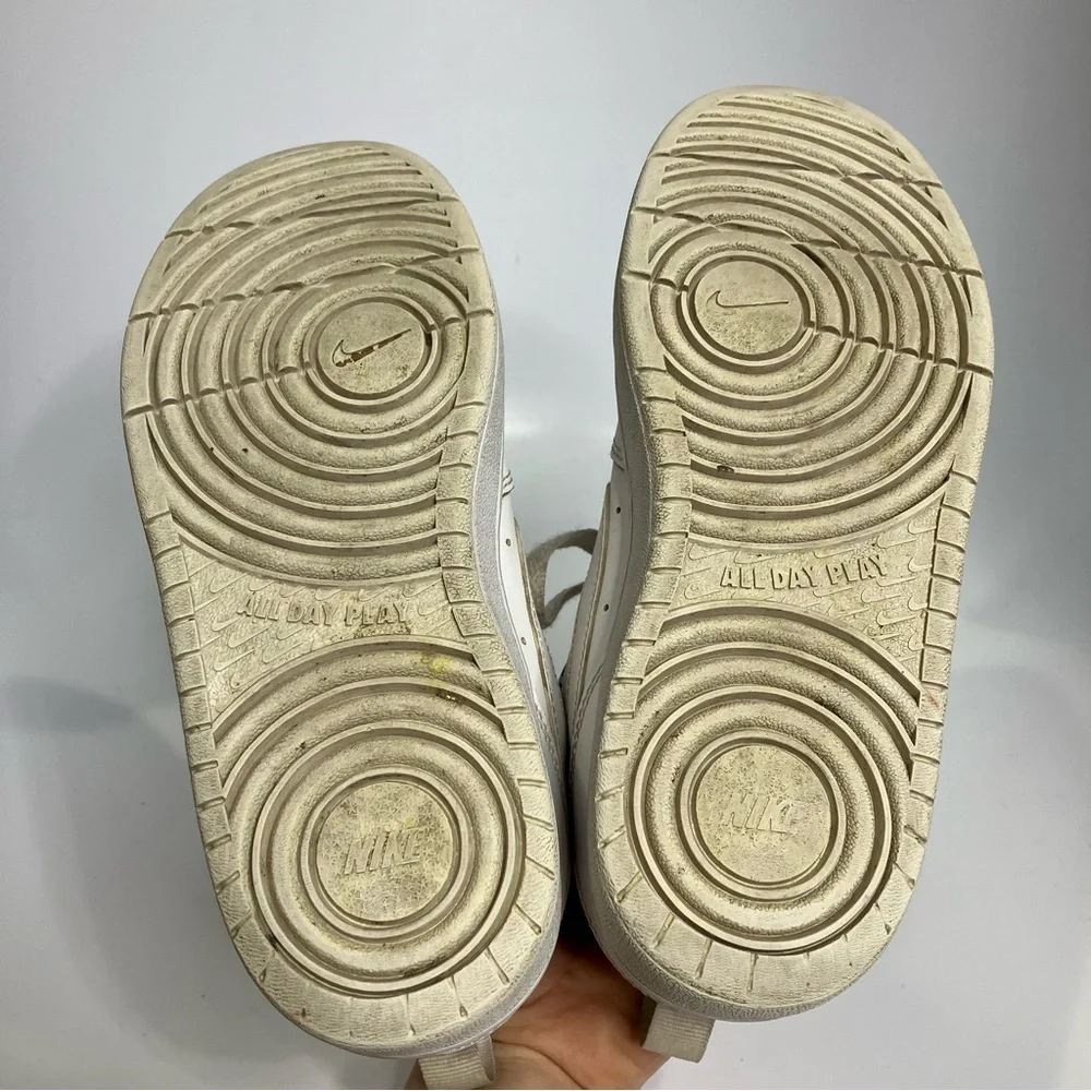 Nike court borough all white low top sneakers size 4.5Y‎